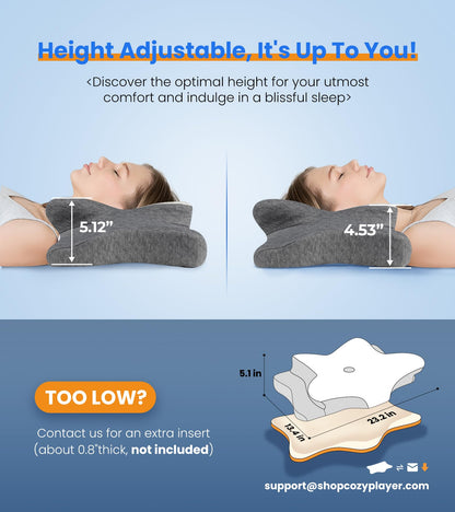 Ultra Pain Relief Cooling Pillow for Neck Support, Adjustable Cervical Neck Pillow Cozy Sleeping, Odorless Ergonomic Contour Memory Foam Pillows, Orthopedic Bed Pillow for Side Back Stomach Sleeper