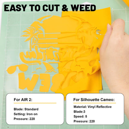 GIRAFVINYL Halloween Golden Yellow Heat Transfer Vinyl - 12” X 5ft Yellow Iron On Vinyl Yellow HTV Vinyl for T- Shirt, Easy to Use