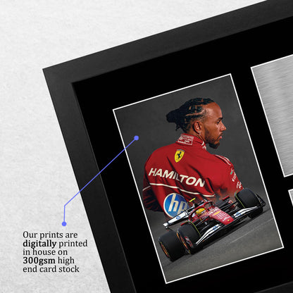 HWC Trading Lewis Hamilton Ferrari Gifts Printed Signed Autograph Picture for F1 Formula 1 Racing Fans - A4 Framed