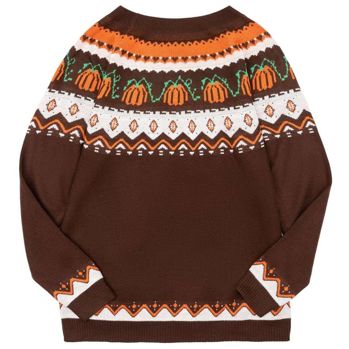 Fall Halloween Knitted Sweater for Women Winter Holiday Xmas Christmas Pullover Sweatshirt Tops(Halloween-Z-Brown,M)