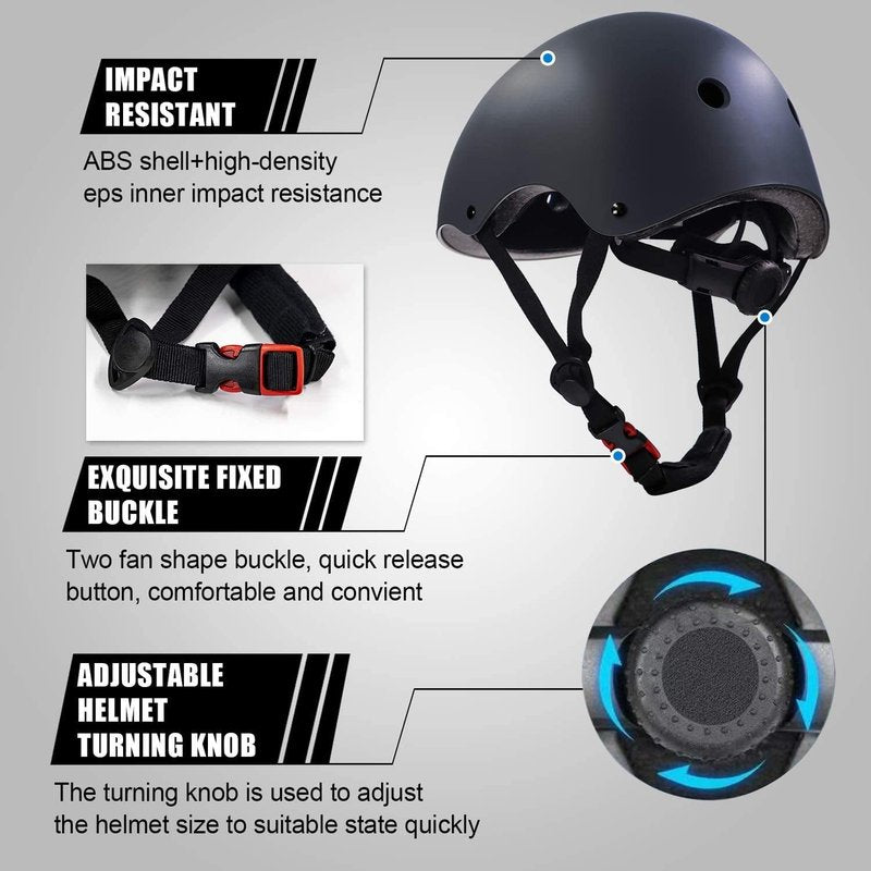 Adjustable Helmet for Ages 3-16 Kids Toddler Boys Girls Youth,Protective Gear with Elbow Knee Wrist Pads for Multi-Sports Skateboarding Bike Riding Scooter Inline skatings Longboard Roller Skate