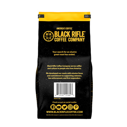 Black Rifle Coffee Company Ground Coffee Dark Roast - Roasted Blend Made from Pure Arabica Beans - Colombian & Brazilian Beans - Veteran Founded & American Made (Tactisquatch, 18oz Bag)