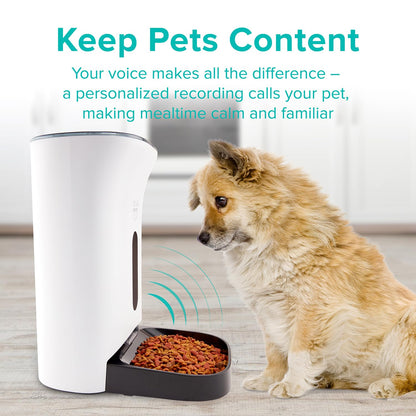 Arf Pets Automatic Pet Feeder Food Dispenser for Dogs, Cats & Small Animals – Features Distribution Alarms, Portion Control & Voice Recording – Timer Programmable Up to 4 Meals a Day