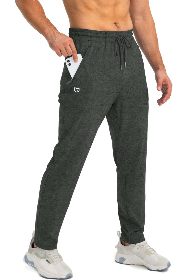 G Gradual Men's Sweatpants with Zipper Pockets Tapered Joggers for Men Athletic Pants for Workout, Jogging, Running (Heathered Black, 3X-Large)