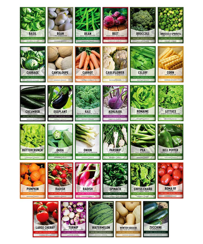 Gardeners Basics Survival Vegetable Seeds Garden Kit Over 16,000 Seeds Non-GMO and Heirloom, Great for Emergency Bugout Survival Gear 35 Varieties Seeds for Planting Vegetables 35 Free Plant Markers