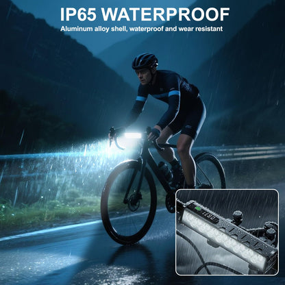 Bike Light for Night Riding, 4800 Lumen Bike Lights with High Beam and Low Beam for Mountain Road, USB Rechargeable Bicycle Headlight, Waterproof Bicycle Headlight with 4 Modes for Commuters Adults