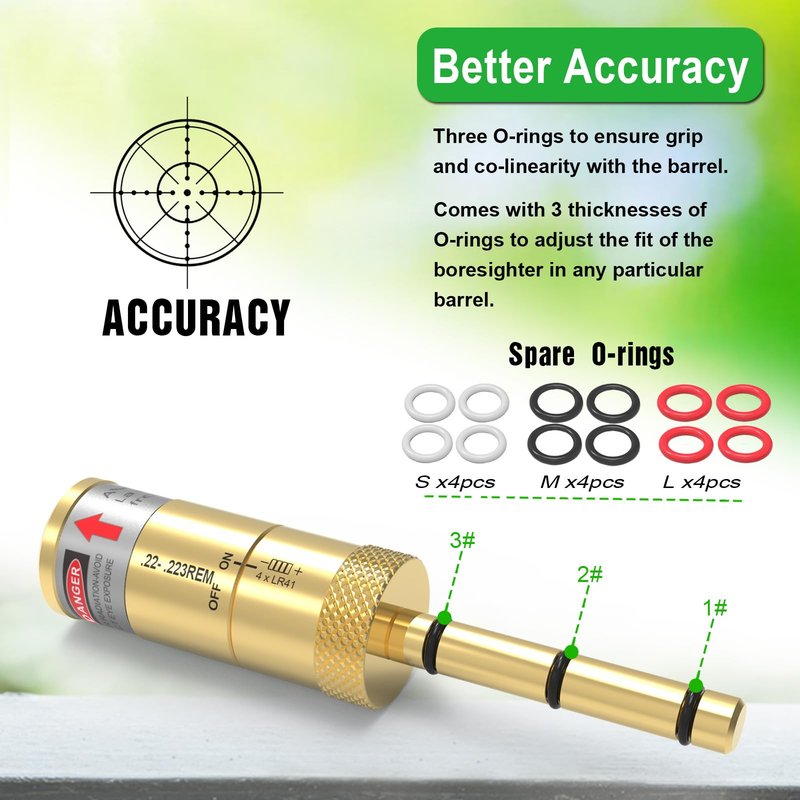 ARKSight Laser Bore Sighter for .22LR/223rem End Barrel Bore Laser Boresighter with Switch Function Easy to Use (22LR-Red Laser)