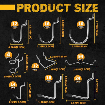 ELEAD 260 Piece Pegboard Hooks 1/8 and 1/4 inch peg Board Organizer Accessories with Pegboard Bins for Organizing Various Tools in The Garage Kitchen Bathroom Craft Room