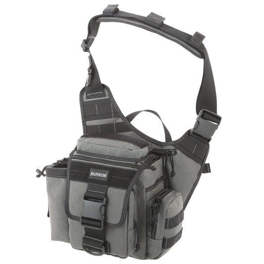 MAXPEDITION Jumbo Versipack (Wolf Gray) 7.4L Tactical Crossbody Sling Bag for EDC, CCW Concealed Carry, Survival, Includes Ergonomic 2" Strap with Comfortable Pad, 0412W