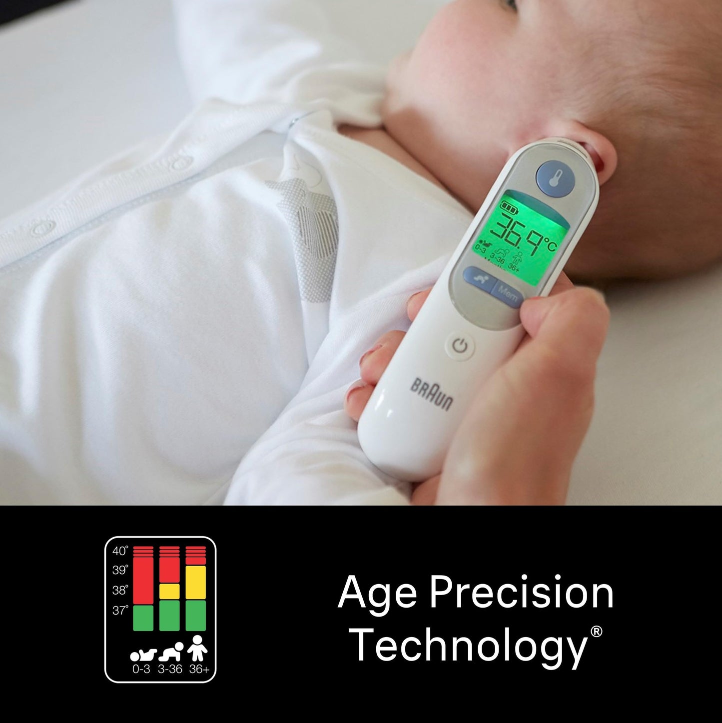 Braun ThermoScan 7 Ear thermometer - Age Precision Technology - Colour-coded Digital Display - Baby and Infant Friendly - #1 Brand among doctors(1)