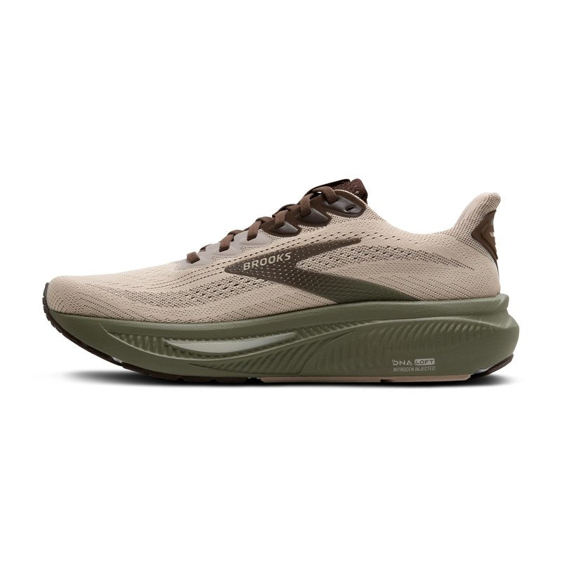 Brooks Men’s Ghost 17 Neutral Running Shoe - Chateau Gray/Brown/Olive - 10.5 Medium
