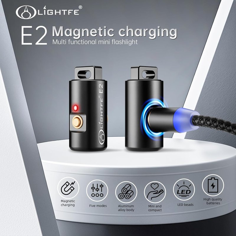 Mini Keychain Flashlight - Rechargeable USB Magnetic LED Light for Camping, EDC & Emergencies | Compact & Bright