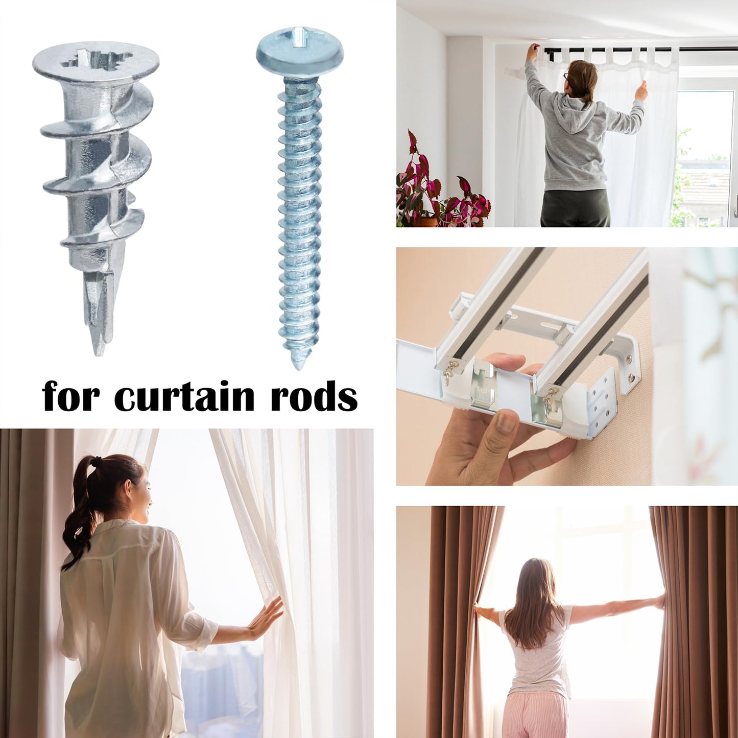 Ansoon Zinc Self-Drilling Drywall Anchors with Screws Kit, 25 Heavy Duty Metal Wall Anchors and 25#8 x 1-1/4'' Screws - 50 Pieces All Together