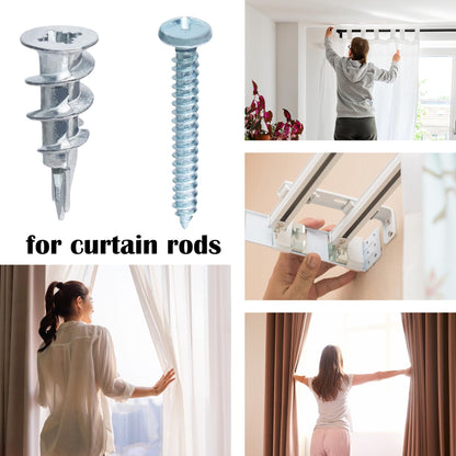 Ansoon Zinc Self-Drilling Drywall Anchors with Screws Kit, 25 Heavy Duty Metal Wall Anchors and 25#8 x 1-1/4'' Screws - 50 Pieces All Together