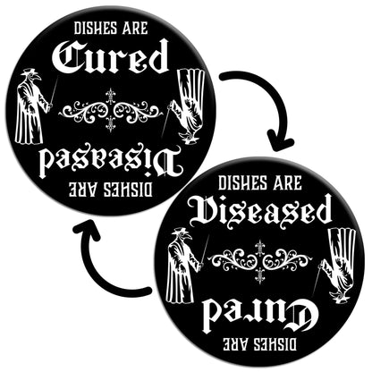 Gothic Plague Doctor Mask Dishwasher Magnet – Clean Dirty Sign for Witchy Kitchen Decor, Quirky Home & Office Accessory, Ideal Gift, Dark Academia Skeleton Ghost Theme, Spooky Apartment Essentials