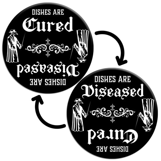 Gothic Plague Doctor Mask Dishwasher Magnet – Clean Dirty Sign for Witchy Kitchen Decor, Quirky Home & Office Accessory, Ideal Gift, Dark Academia Skeleton Ghost Theme, Spooky Apartment Essentials