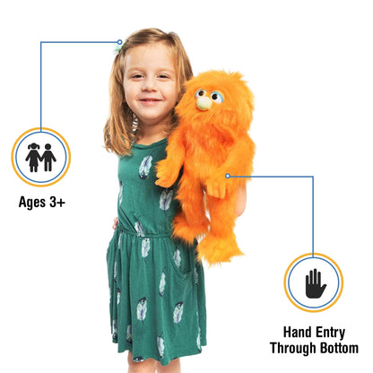 Orange Monster, Hand Puppet, by Silly Puppets, 35cm