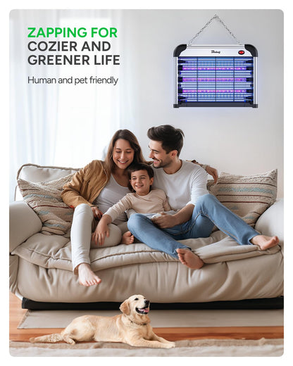 Buzbug LED Bug Zapper Indoor, 10 Years Lifespan 3 Lamps Enhance Insect Attraction, 3800V High-Voltage, Electric Mosquito Zapper, Fruit Fly Mosquito Moth Gnat Trap, Killer, Zapper -MA009