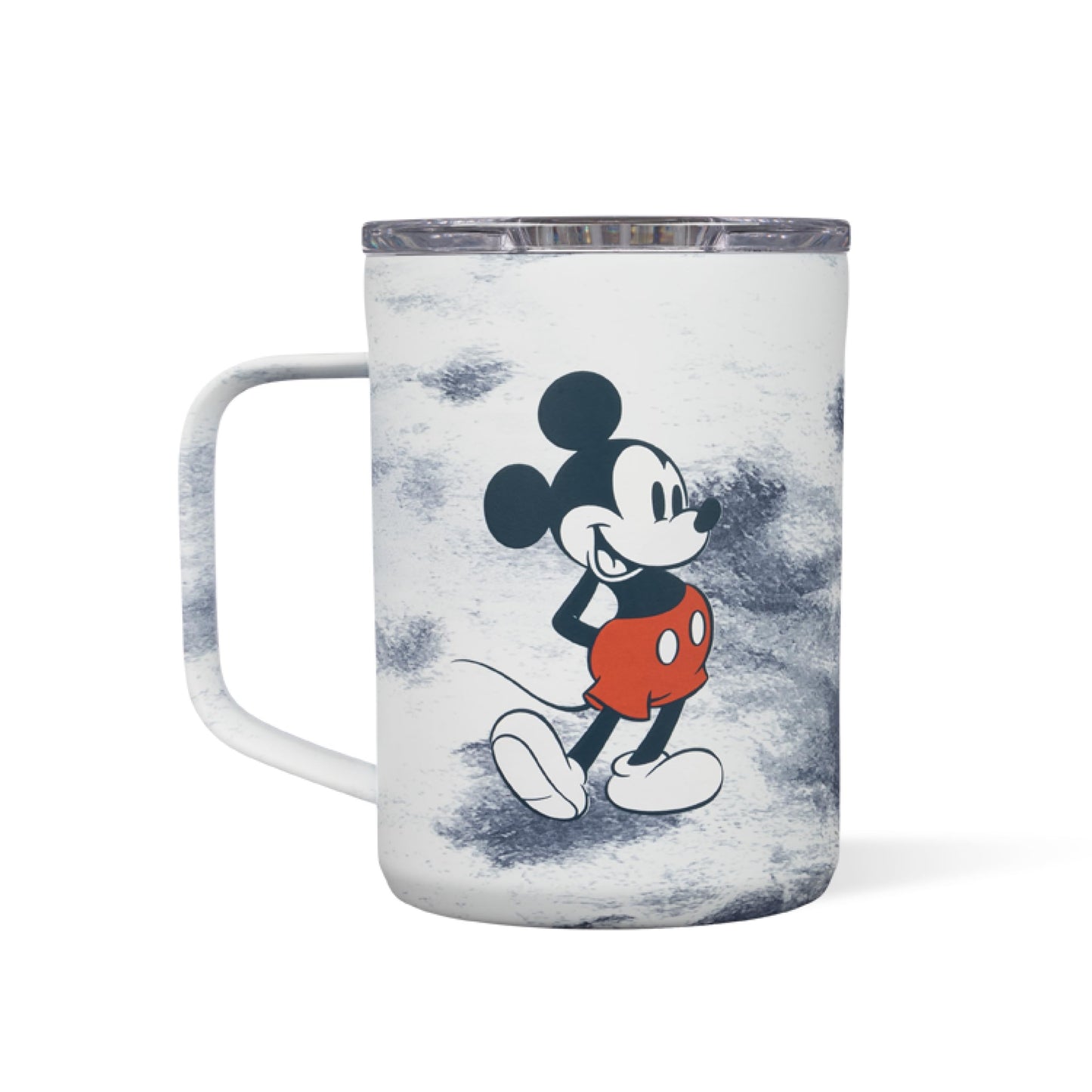 Corkcicle Classic Coffee Mug - Triple Insulated Stainless Steel for Travel - Shatter-Proof Lid - Keeps Drink Hot Over 3 Hours - Holiday Mug Gift - Great for Gifting Warmth - 16 oz - Mickey Tie Dye