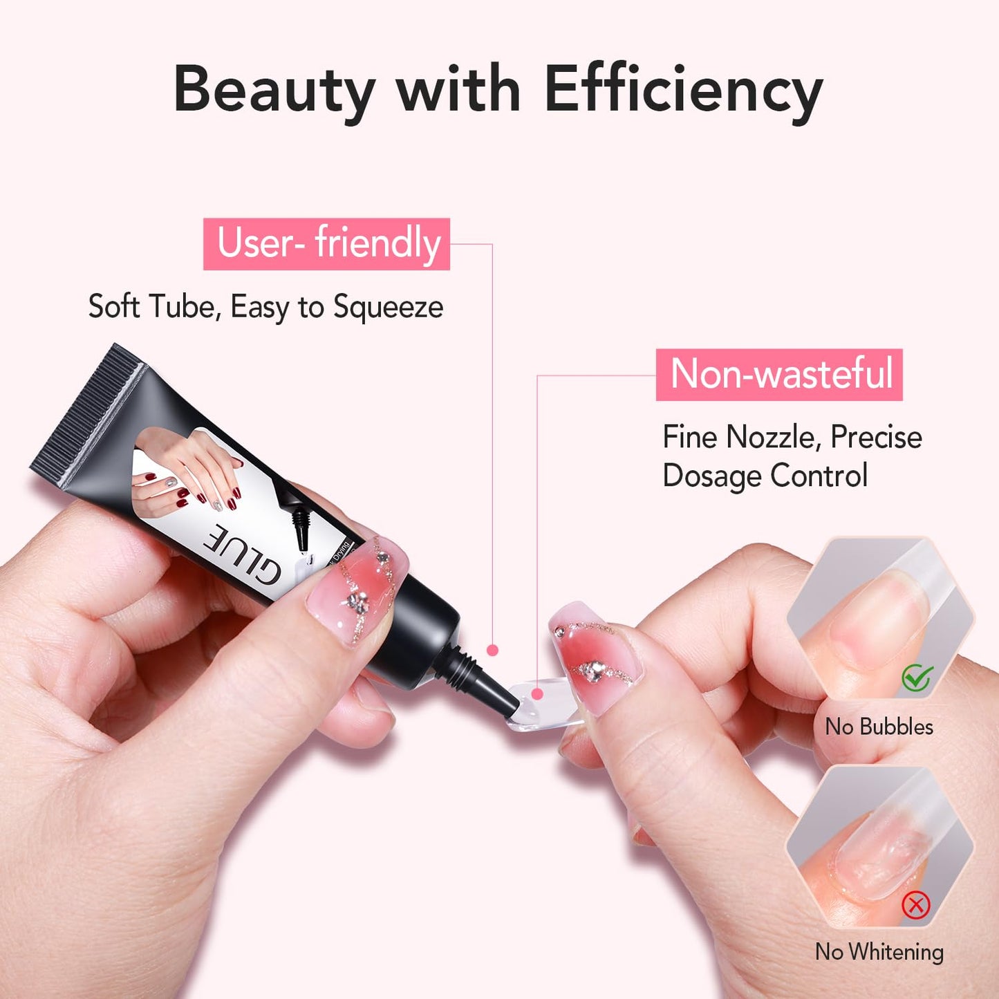 Curvlife Newly Upgraded Quick Drying 10g Semi Solid Nail Glue Gel with 10ml Remover Kit for Press On and Fake Acrylic Nails Tips, No Need for UV Lamp, Long Lasting