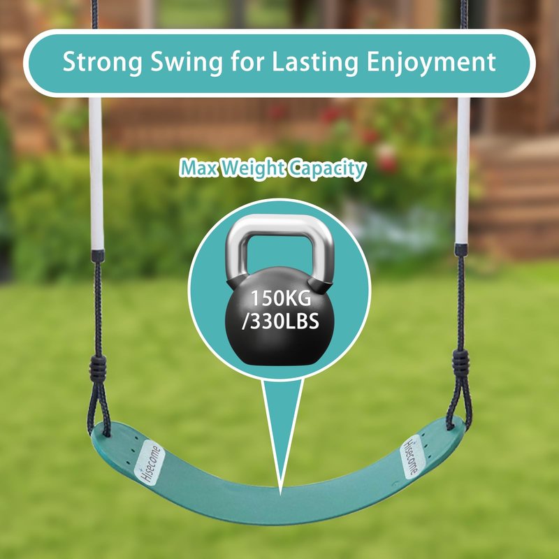 Hisecome 2 pcs Heavy Duty Swing Seat Support 330lb，Suitable for Backyard, Garden, Playground（Green）