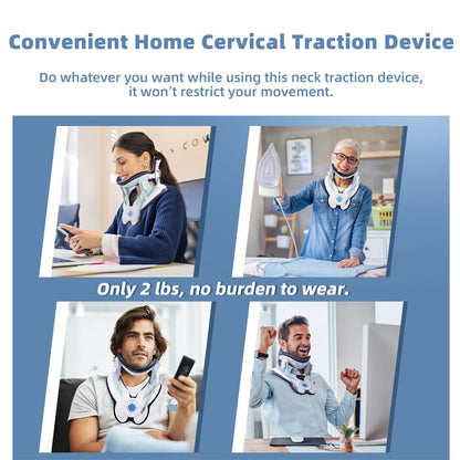 Cervical Neck Traction Device, Home Use Neck Traction Device with Electric Air Pump, Easy to Wear and Fully Adjustable