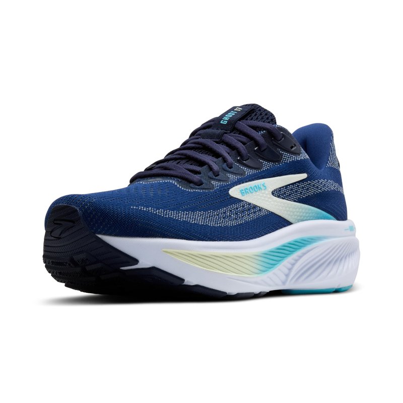 Brooks Women’s Ghost 17 Neutral Running Shoe - Navy/Green/Turquoise - 7 Wide