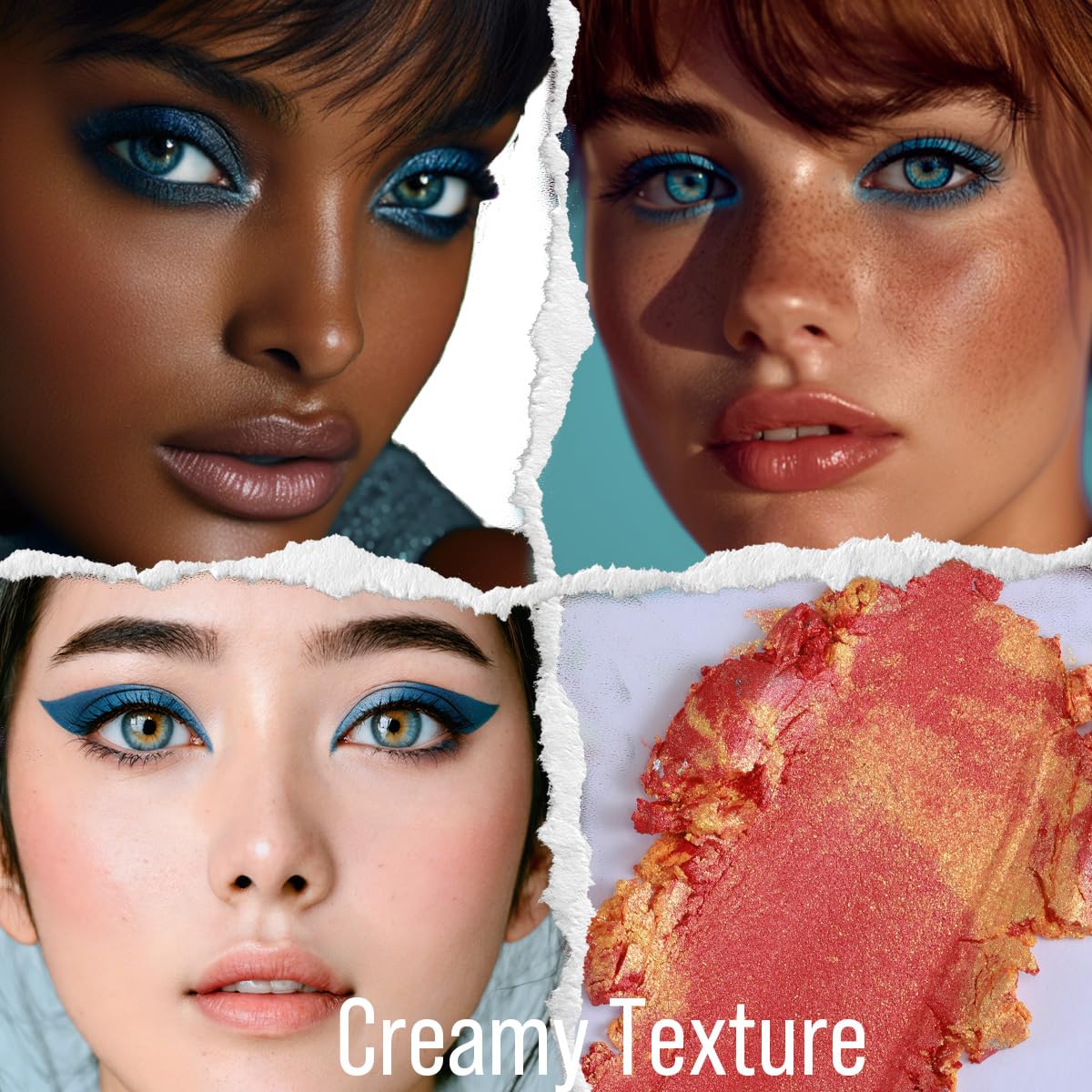 Tintark Galactic Assemble Eyeshadow Palette 14 Colors Glitter Shimmer Metallic Eye Shadow Pallet Blue Galaxy Eye Makeup Palettes Create Space-like Eyes Make up Orange Gifts for Women Girls