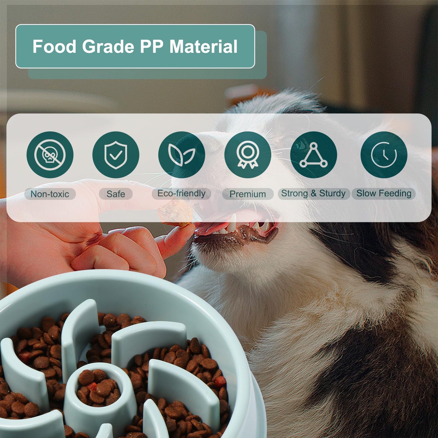 Vinabo Slow Feeder Dog Bowl Anti Choke, Anti Bloat Pet Puppy Promotes A Healthy Diet And Slow Digestion, Suitable For Small/Medium/Large Pets
