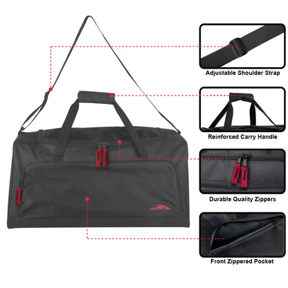 55 Litre Canvas Duffle Bags for Men & Women for Traveling, The Gym, and as Sports Equipment Bag/Organizer (Grey)