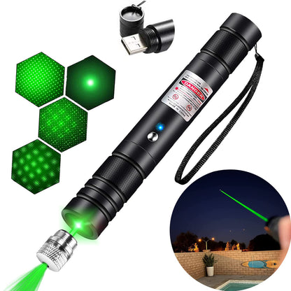 Green Laser Pointer Long-Range Laser Pointer High Power-Rechargeable Laser Pointer for Hiking, Presentations & Outdoor Use