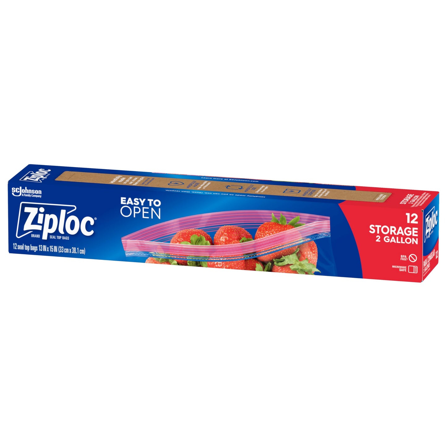 Ziploc 2 Gallon Food Storage Bags, Grip 'n Seal Technology for Easier Grip, Open, and Close, 36 Bags Total
