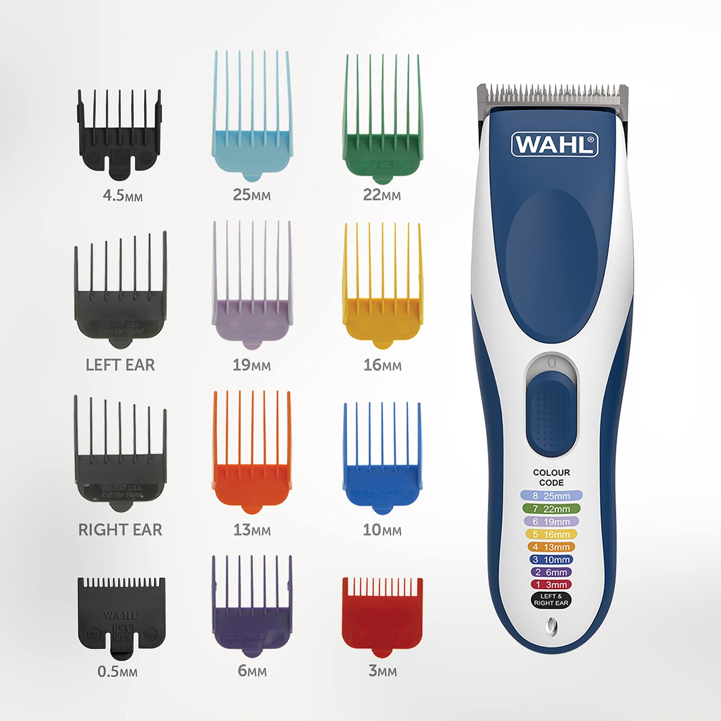 Wahl Colour Pro Cordless Clipper, Haircutting Kit, Long Life Cordless Power, Perfect for Family Use, Colour Coded Cutting Lengths Make Hair Cuts Easy, High Performance Motor & Blade
