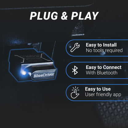 BlueDriver Bluetooth Pro OBDII Scan Tool for iPhone & Android - No Subscription Fee - OBD2 Car Scanner and Code Reader - Diagnose Check Engine, ABS, SRS, Airbag & 7000+ Issues on Vehicles 1996+