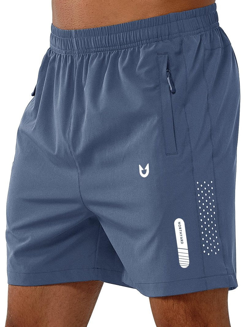 NORTHYARD Men's Athletic Running Shorts Gym Workout 7"/9"/5" Quick Dry Lightweight Sports Basketball Tennis 3 Zipper Pockets FEDERALBLUE-5inch 3XL