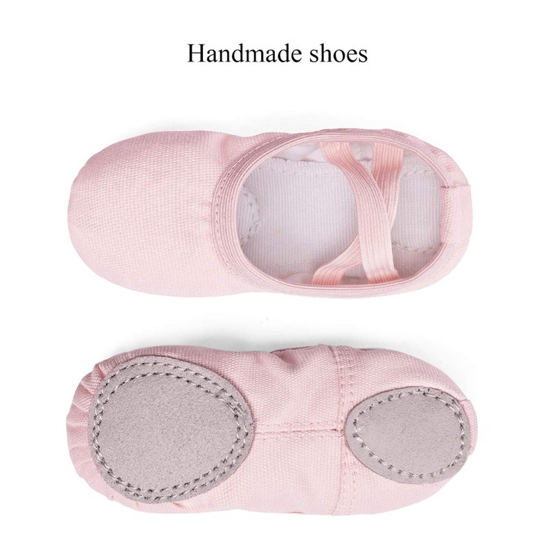 Stelle Canvas Ballet Shoes Toddler Girls Ballet Slippers No-Tie Boys Dance Shoes(Ballet Pink,6MT)