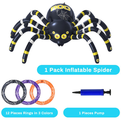 Garma Halloween Inflatable Spider Ring Toss Game - Giant Spider Decoration for Kids School Party Favors Carnival Indoor Outdoor Party Games Family Fun Supplies