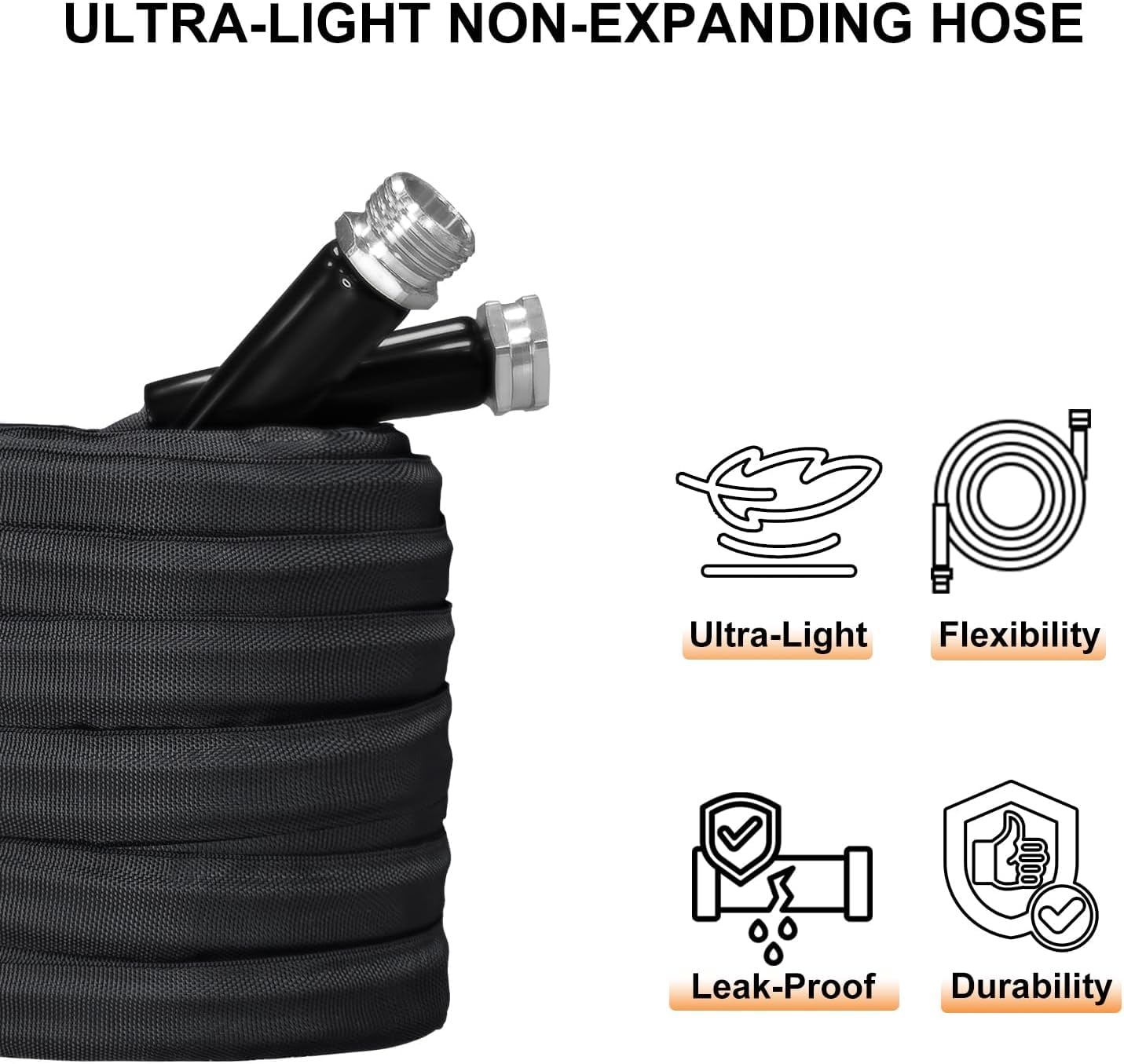 GUKOK Garden Hose, Lightweight, Ultra Flexible, Durable, Kink-Free Garden Hose, RV, Marine and Camper Hose (50 FT)