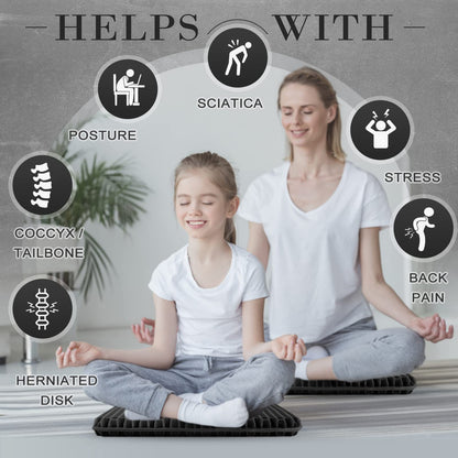 Gel Seat Cushion, Double Thick Breathable Seat Cushion Cool Gel Cushion Honeycomb Design,Breathable Lumbar Cushion With Non-Slip,Pressure Pain relief Gel Cushion For Home Office Chair Car Wheelchair