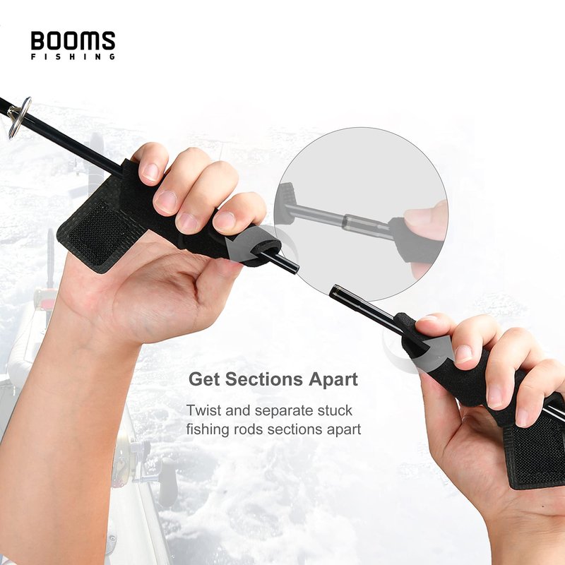 Booms Fishing RS3 5.9" Fishing Rod Wrap Pole Straps for the Tip of the Rods, Black 6pcs