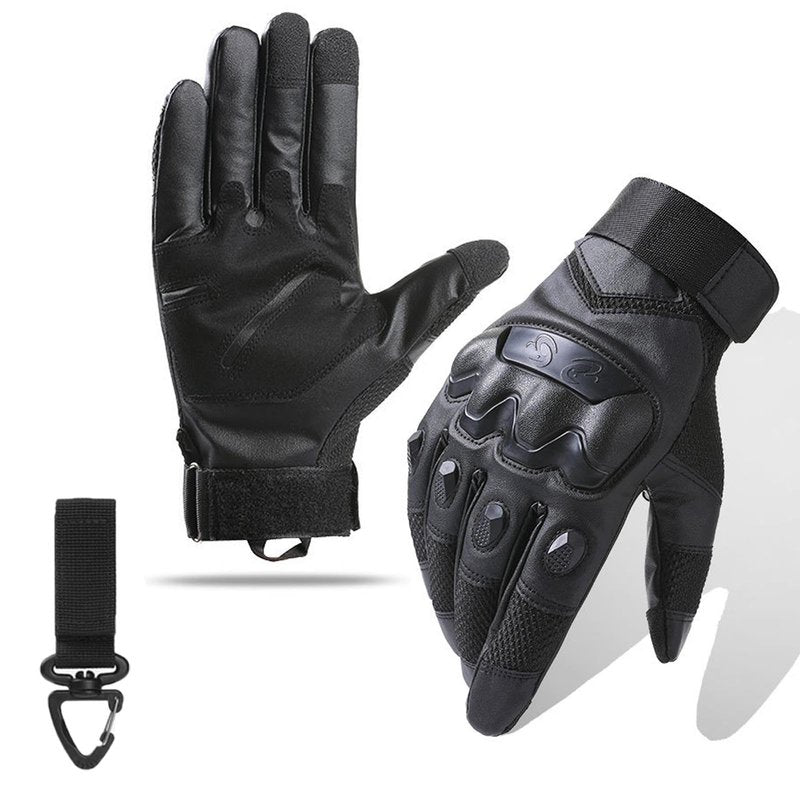 Nswern Tactical Gloves for Men Touchscreen Motorcycle Gloves with Hard Shell Leather Palm Padding for Outdoor Sports Motorcycle Cycling Tactical Airsoft Paintball Hunting Hiking Camping Climbing