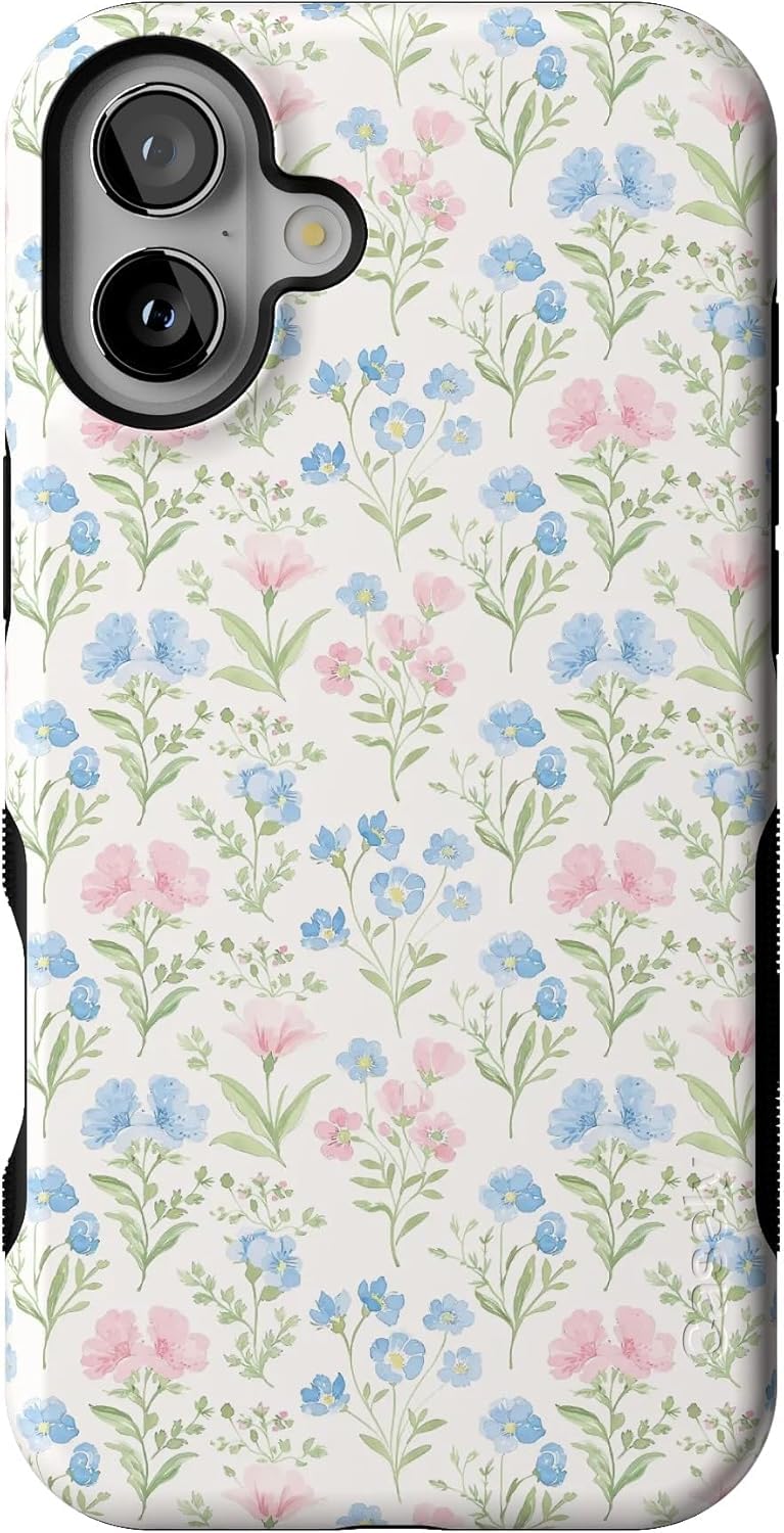 Casely iPhone 16 Case | Nantucket Cottage | Blue Hydrangea | Compatible with MagSafe | Bold Protective Design