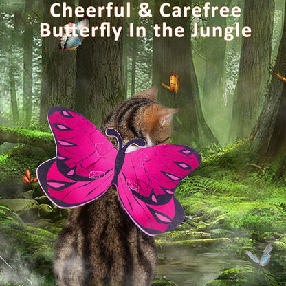Butterfly Dog Costume Wings, Cat Dog Halloween Costumes Fairy Wings for Small Medium Large, Pet Clothes Puppy Outfit for Christmas Birthday Party Photo Props Dress up Accessories