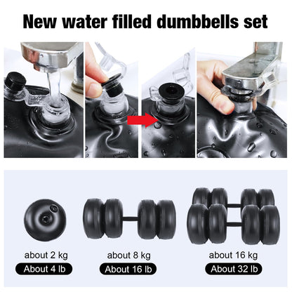 Water Filled Dumbbells Set - Water Filled Weights - Portable Travel Weights - Weights Adjustable Dumbbells - Portable Fitness Equipment - Strength Training - Fitness and Shaping