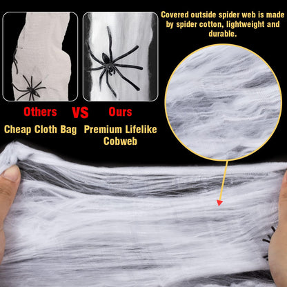 3pcs Halloween Spider Egg Sacs - 41 Inch Spider Egg Decoration with LED Lights for Yard, Lawn, Tree, Party, Indoor, Outdoor