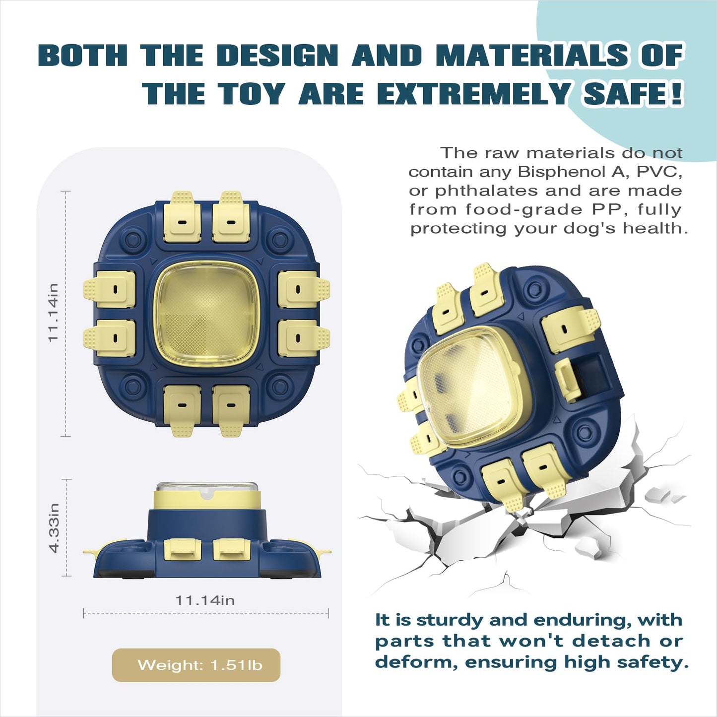 KADTC Dog Puzzle Toys Level 2 in 1 for Small/Medium/Large Dogs Treat Puzzles Slow Feeder with Button Enrichment Cognitive Toy Food Dispensing Puppy Brain Mental Stimulation Mind Interactive Game