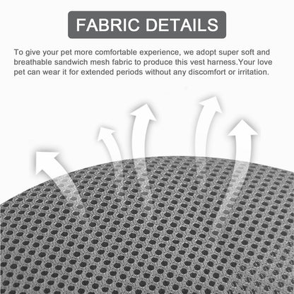 Cat Harness and Leash Set, Upgraded Escape Proof Adjustable Kitten Vest with Lead for Small Cat Outdoor Walking, Soft Breathable Mesh Jacket with Reflective Strips for Dark Night (S, Mature Gray)