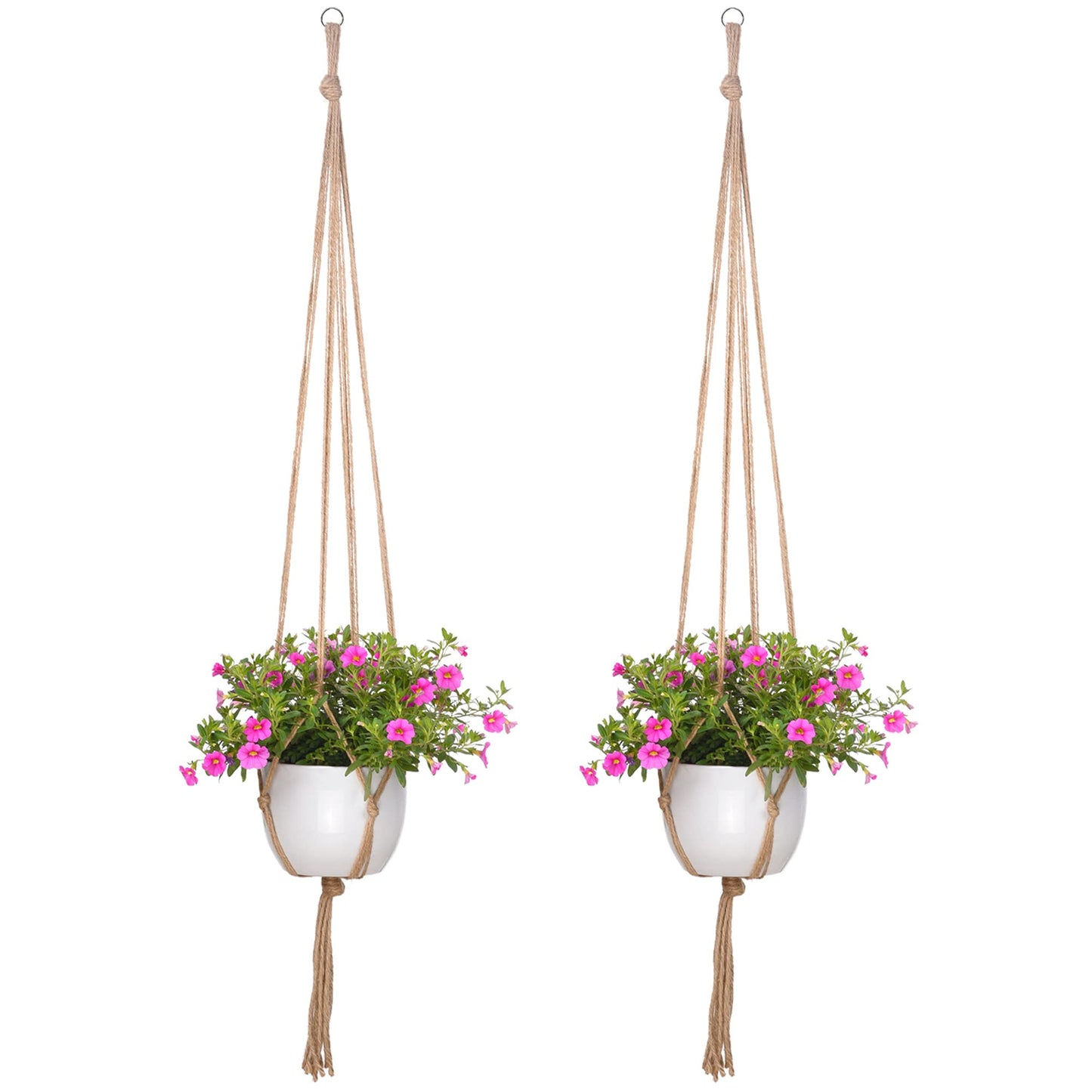 EBOOT 2 Pack 48 Inches Large Macrame Plant Hanger Rope to Hang Flower Pot Plant Holder for Indoor Outdoor Decorations, 4 Legs