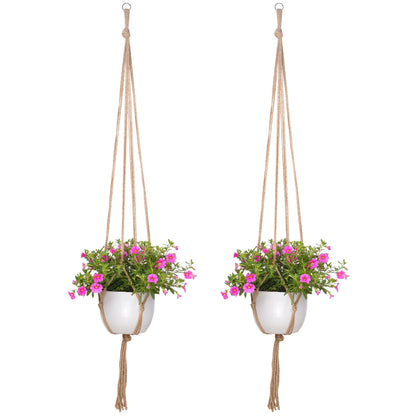 EBOOT 2 Pack 48 Inches Large Macrame Plant Hanger Rope to Hang Flower Pot Plant Holder for Indoor Outdoor Decorations, 4 Legs