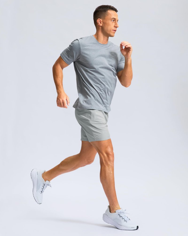 G Gradual Men's Athletic Running Shorts with Zipper Pockets Quick Dry 7"/ 5"/ 9" Workout Gym Shorts for Basketball Hiking(Platinum Grey,5M)